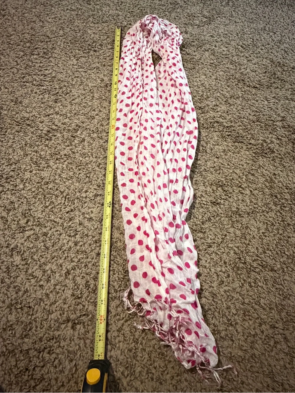 Set of 2 Scarves: Black Polka Dot & White with Pink Polka Dot Scarves